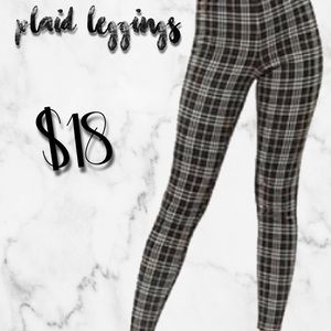 Grid print leggings